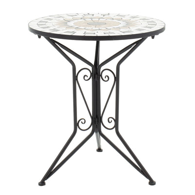 Set Masa si Scaune Mosaic 3 Piese, Negru - Multicolor, 60x60x94 cm, foto produs 11