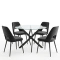 Set masa si scaune Murde Black, Metal, Negru, D100x75 cm, imagine ambient