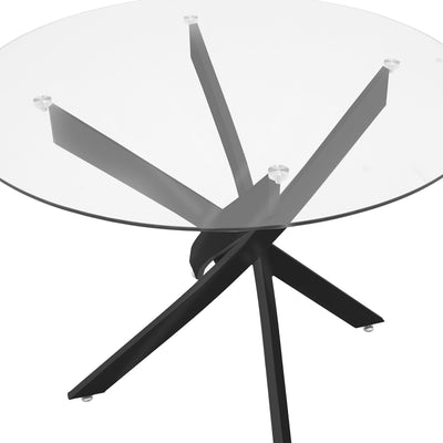 Set masa si scaune Murde Black, Metal, Negru, D100x75 cm, imagine produs 5