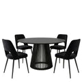 Set masa si scaune Murde Chairs Black, MDF, Negru, D120x75 cm, imagine ambient