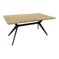 Set masa si scaune Noor Armchairs, Sonoma-Negru, 160x90x75 cm Pakoworld, vedere ambient si detalii finisaj, Masa Cu Scaune, culoare Sonoma-Negru, dimensiuni 160 90 75 cm