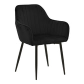 Set masa si scaune Noor Armchairs, Sonoma-Negru, 160x90x75 cm Pakoworld, detaliu material si proportii, Masa Cu Scaune, culoare Sonoma-Negru, dimensiuni 160 90 75 cm