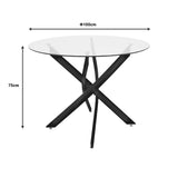 Set masa si scaune Parker-Antoro, Sticla, Alb, D100x75 cm