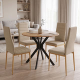 Set masa si scaune Parker dining, D80x75 cm - Bej
