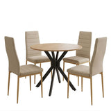 Set masa si scaune Parker dining, D80x75 cm - Bej