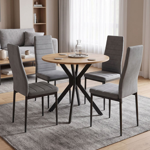 Set masa si scaune Parker dining, D80x75 cm