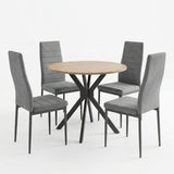 Set masa si scaune Parker dining, D80x75 cm - Gri