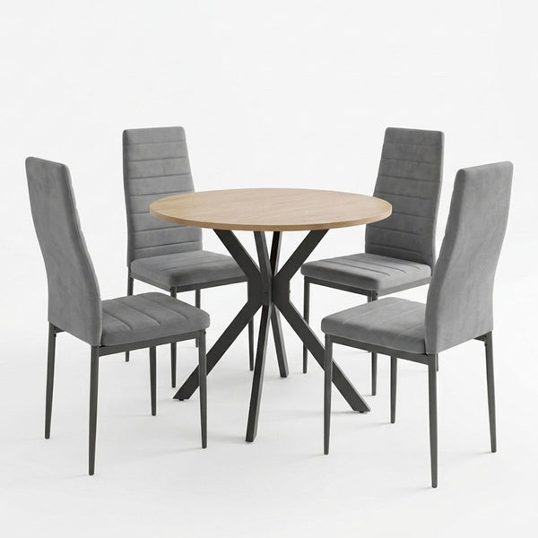 Set masa si scaune Parker dining, D80x75 cm