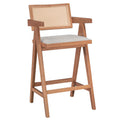 Set masa si scaune pentru sufragerie Winslow set 7 piese lemn de arbore de cauciuc, nuc deschis, 120x45x100 cm, detaliu produs