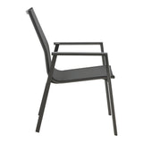 Set masa si scaune Pinap-Dashiell, 5 piese, D110x74 cm - Negru-Natural