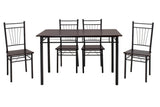 Set masa si scaune Roza, 5 piese, Nuc - Alb - Sonoma - Gri, 120x70x75 cm - Nuc