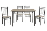 Set masa si scaune Roza, 5 piese, Nuc - Alb - Sonoma - Gri, 120x70x75 cm - Sonoma