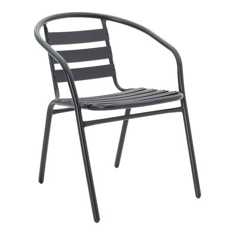 Set masă și scaune Tade-Ensure, Metal și Sticlă, Negru, 140x80x70 cm