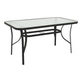 Set masă și scaune Tade-Ensure, Metal și Sticlă, Negru, 140x80x70 cm, foto produs