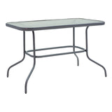 Set masă și scaune Valor-Sussie, metal și sticlă, Gri, 110x60x70 cm