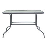 Set masă și scaune Valor-Sussie, metal și sticlă, Gri, 110x60x70 cm