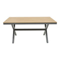 Set masa Thorio-Azelie 7 antracit aluminiu si placaj, Natural, 160x90x75 cm, detaliu produs