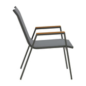 Set masa Thorio-Azelie 7 antracit aluminiu si placaj, Natural, 160x90x75 cm, foto produs 7