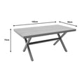 Set masa Thorio-Azelie 7 antracit aluminiu si placaj, Natural, 160x90x75 cm, foto produs 8