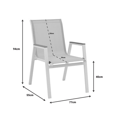 Set masa Thorio-Azelie 7 antracit aluminiu si placaj, Natural, 160x90x75 cm, foto produs 9