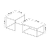 Set Masuta de Cafea Leka - Black, Negru, 60x45x47 cm