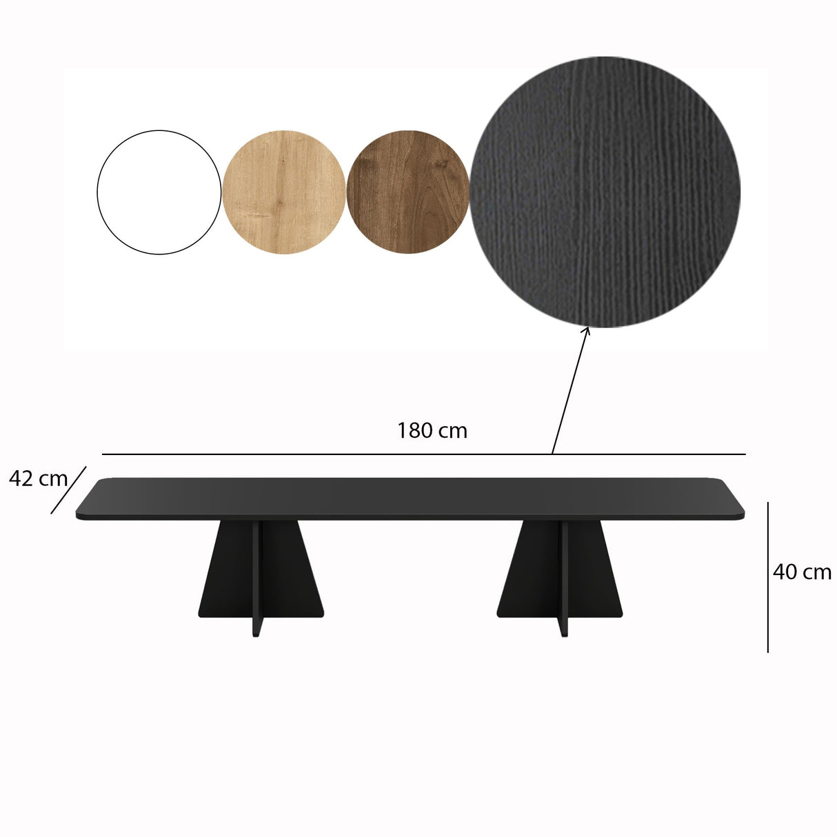 Set măsuțe de cafea Mushroom, Sapphire Oak, negru, 30x30x45 cm - Negru