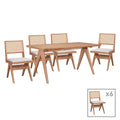 masa dining Set mese de sufragerie Winslow de 7 deschisa de nuc 160x85x75 cm