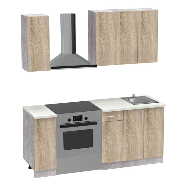 Set mobila bucatarie 4 buc Festa II, Sonoma, 120x60x85 cm