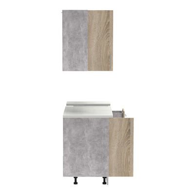 Set mobila bucatarie 4 buc Festa II, Sonoma, 120x60x85 cm, foto produs 6