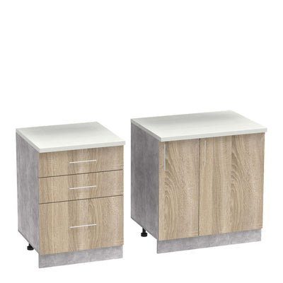 Set mobila bucatarie 4 buc Festa II, Sonoma, 140x60x85 cm, imagine suplimentara
