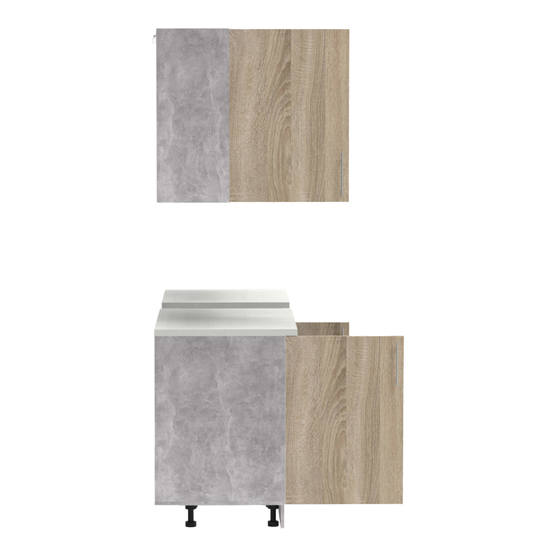 Set mobila bucatarie 4 buc Festa II, Sonoma, 140x60x85 cm, foto produs 6