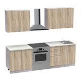 Set mobila bucatarie 4 buc Festa V, Sonoma, 160x60x85 cm