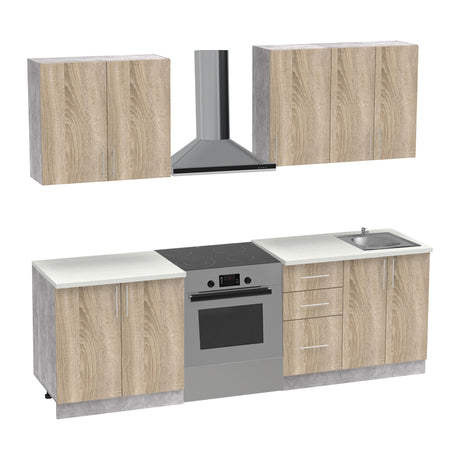 Set mobila bucatarie 4 buc Festa V, Sonoma, 160x60x85 cm