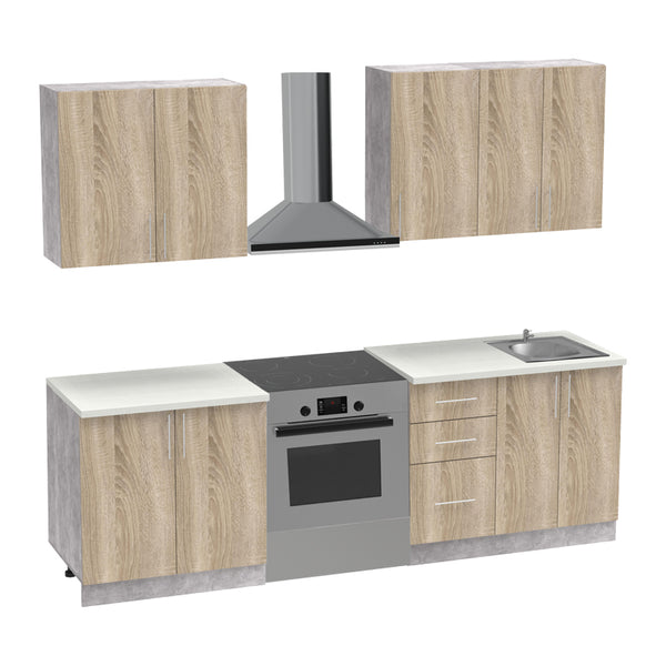Set mobila bucatarie 4 buc Festa V, Sonoma, 160x60x85 cm
