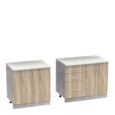 Set mobila bucatarie 4 buc Festa V, Sonoma, 160x60x85 cm, imagine suplimentara