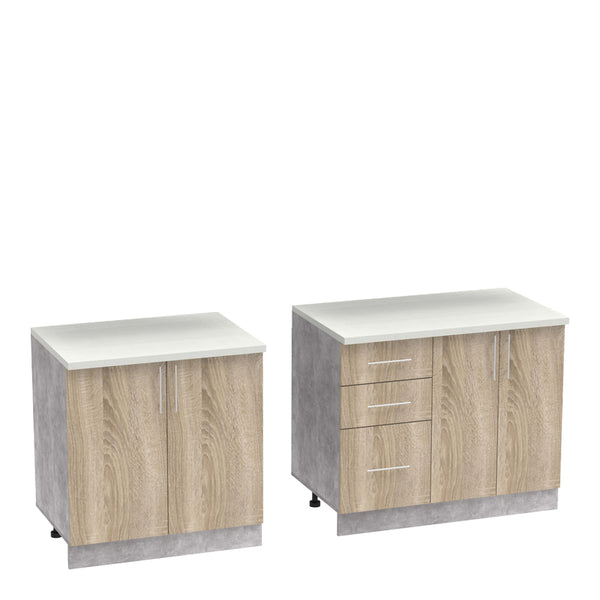 Set mobila bucatarie 4 buc Festa V, Sonoma, 160x60x85 cm