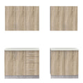 Set mobila bucatarie 4 buc Festa V, Sonoma, 160x60x85 cm, perspectiva suplimentara