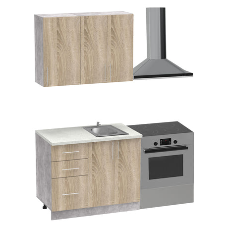 Set mobila bucatarie Festa, Sonoma, 100x60x85 cm