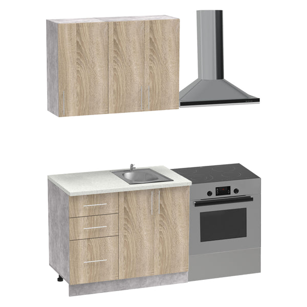 Set mobila bucatarie Festa, Sonoma, 100x60x85 cm