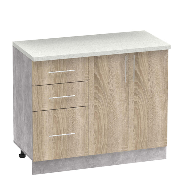 Set mobila bucatarie Festa, Sonoma, 100x60x85 cm