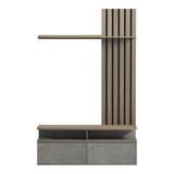 Set mobila living cu aspect de marmura, Perlento, culori bej și sonoma, lemn, 140x41x219 cm