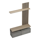 Set mobila living cu aspect de marmura, Perlento, culori bej și sonoma, lemn, 140x41x219 cm