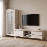 Set mobila sufragerie Belka, Crem, 210x45x153 cm