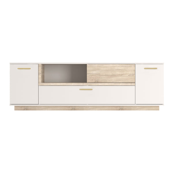Set mobila sufragerie Norda, 2 piese, Crem-Stejar, 187x40x59 cm