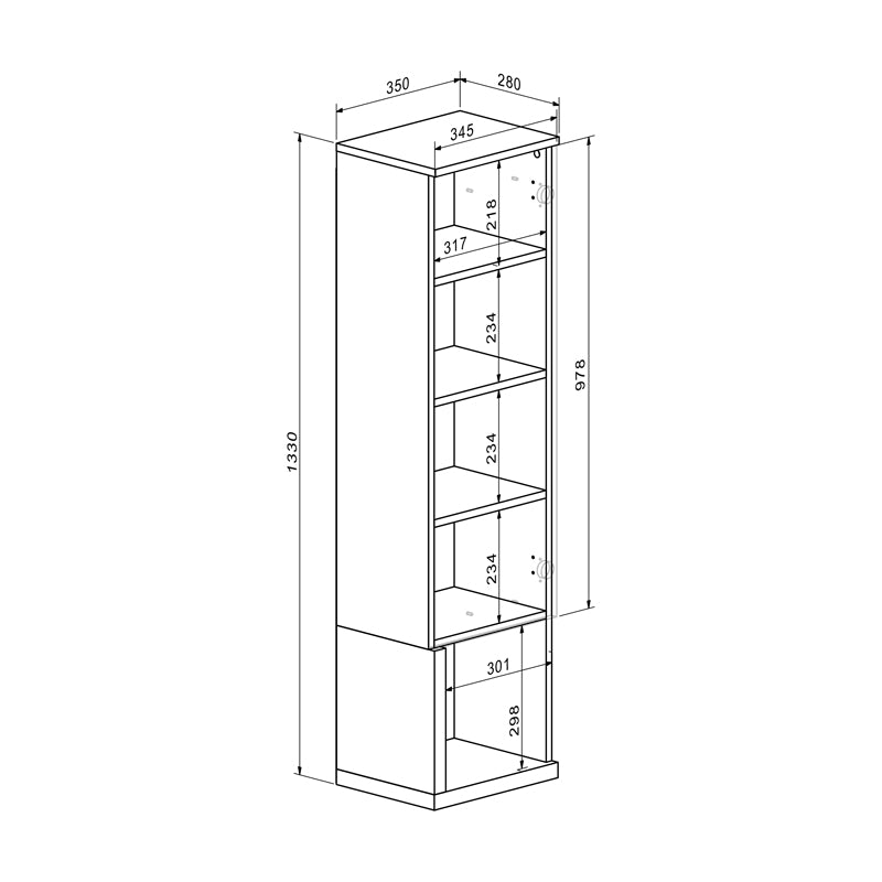 Set mobila sufragerie Norda, Crem, 187x40x59 cm