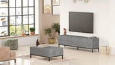 Set Mobila Sufragerie Oslo, Gri, 2 piese, Comoda Tv - Masuta de Cafea