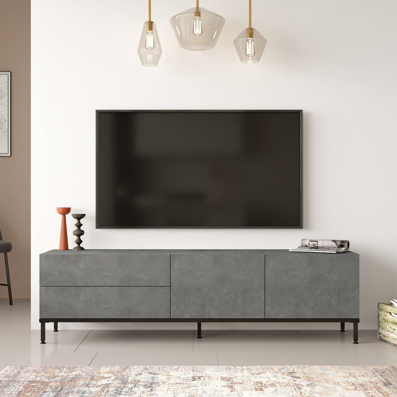 Set Mobila Sufragerie Oslo, Gri, 2 piese, Comoda Tv - Masuta de Cafea