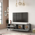 Set Mobila Sufragerie Oslo, Gri, 2 piese, Comoda Tv - Masuta de Cafea