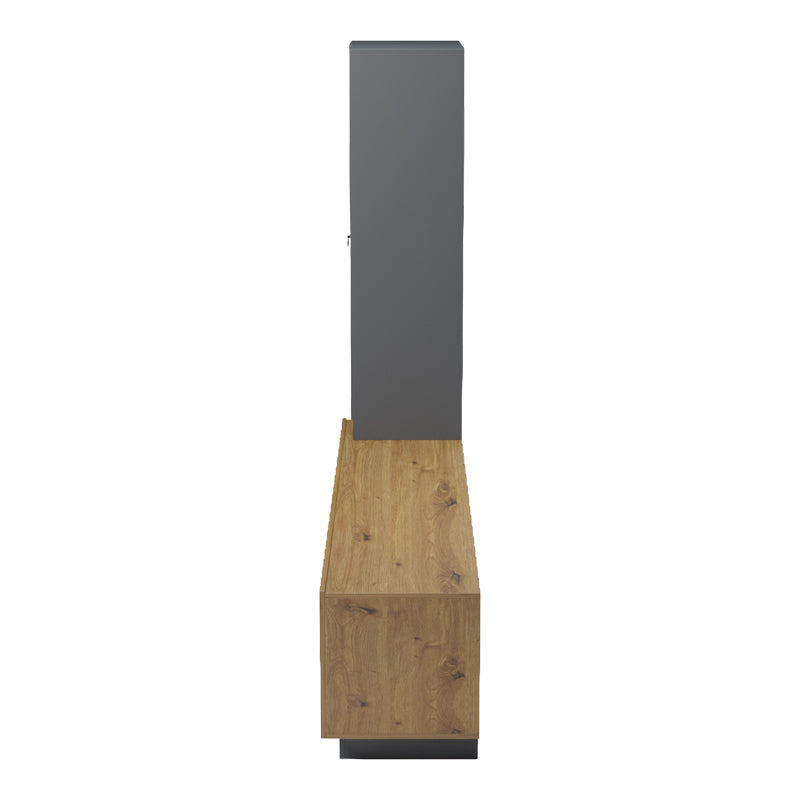 Set mobila sufragerie Tilveo, Stejar-Antracit, 230x42x180 cm