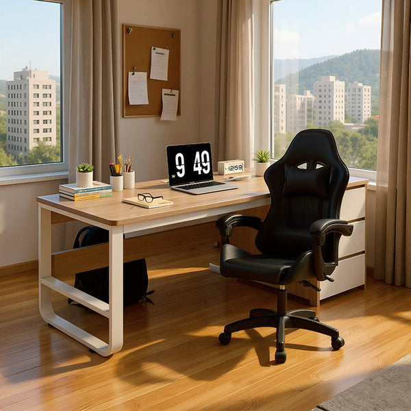 Set Mobilier Birou Student, Huey, Lemn și Metal, Birou 120x60x75 cm + Scaun, 45x55x90 cm